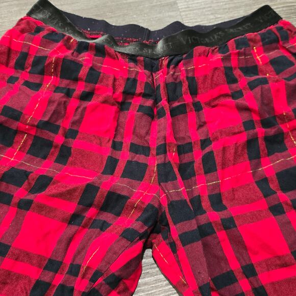 Victoria's Secret Red & Black Plaid Pajama Pants w. Pockets - Picture 4 of 8